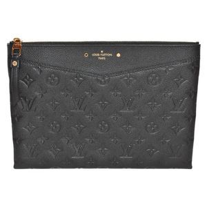 Louis Vuitton Daily Pouch Monogram Amplant Black Leather Clutch Bag